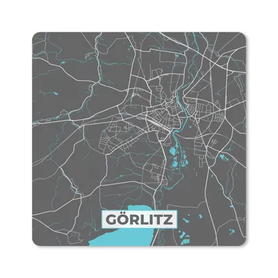 Produktbild von MuchoWow® Mauspad Mousepad Stadtplan - Karte - Görlitz - Blau - Deutschland - Karte 30x30 cm - Mousepads - Maus Mat - Pad - Mausunterlage - Gaming