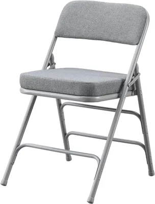 Imagen del producto de Sillas plegables acolchadas, de color gris, lote de 2 unidades, para uso en interiores