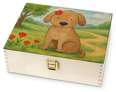 Produktbild von Mr. & Mrs. Panda Teebox Hund Dame Design - Weiß - Geschenk, für Paare, Teedose, Hundeliebe, Liebe, Liebenswert, Tee Kiste, Niedlich, Aufbewahrung, Hunde, Hundemotiv, Box