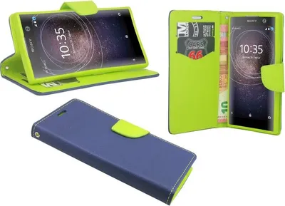 Image de Étui pour téléphone portable Sony Xperia XA2, étui à rabat, étui de protection pour smartphone, bleu