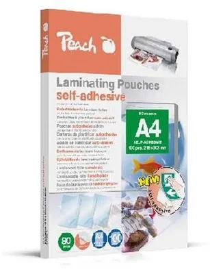 Produktbild von Peach Laminierfolien A4 80mic selbstklebend 100PK retail