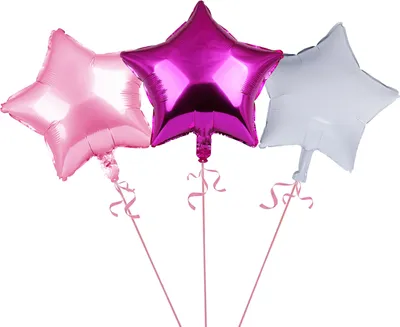 Produktbild von Oblique Unique 3er Set Stern Folien Luftballons Kinder Geburtstag Party Schuleinführung JGA Hochzeit rosa pink weiß