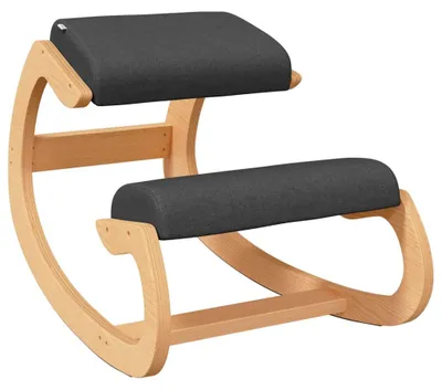 Image de vidaXL Chaise à genoux noire 55 x 84 x 55 cm en contreplaqué de bouleau