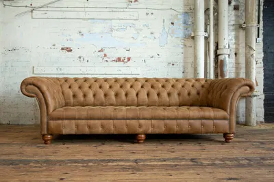 Zdjęcie produktu dla Sofa Chesterfield Brązowa Sofa Tapicerka 4-osobowa Zestaw wypoczynkowy Sofy Nowe