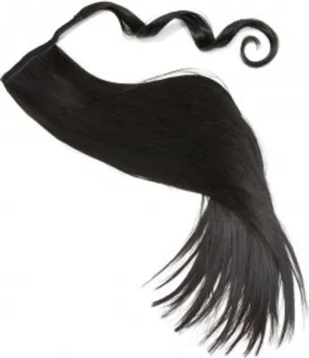 Produktbild von Haarteil Zopf Pferdeschwanz glatt 60 cm zum anklipsen Haarverlängerung Pony in der Farbe schwarz