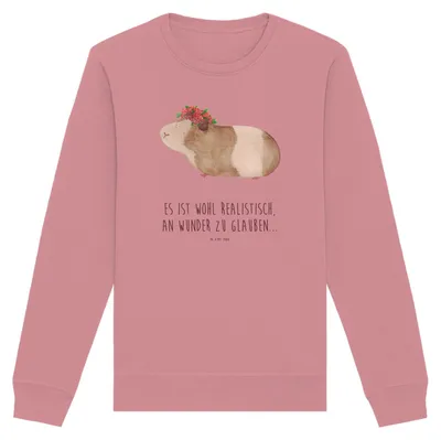 Produktbild von Mr. & Mrs. Panda Baumwoll Pullover Meerschweinchen Weisheit Größe L - Canyon Pink - Geschenk, Motivation, Spruch, Pulli, Lustige Sprüche, Wunderland, Wunder, Sweater, Bio