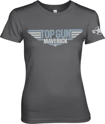 Produktbild von Top Gun Maverick Distressed Logo Girly Tee - Small - DarkGrey