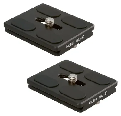 Productafbeelding van Rollei QAL-50 I professionele camera snelwisselplaat/snelsluitplaat I geschikt voor alle camera's met 1/4 statiefschroefdraad en Arca Swiss compatibel 1 set van 2