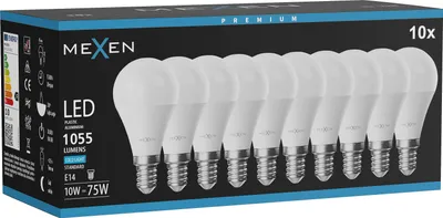 Produktbild von Mexen Nova 10x LED-Glühbirne E14, G45, 10W, Kalt - 6500K, 1055 lm - L101-E14-1065-01x10