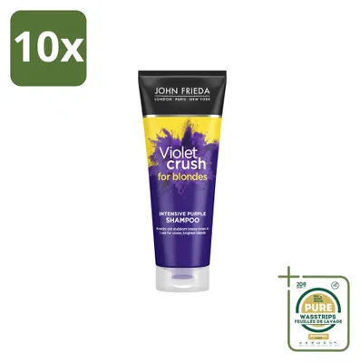 Produktbild von 10 x John Frieda Sheer Blonde Violet Crush Intensive Purple Shampoo - 250 ml - Vorratspackung - 10 Stücke
