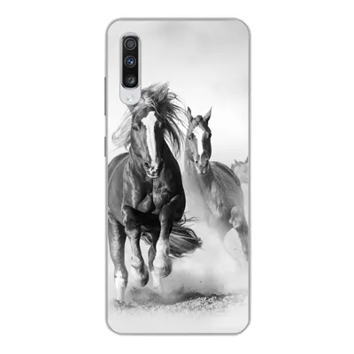 Produktbild von MuchoWow® Handyhülle Schutzhülle Hülle für Samsung Galaxy A70 Pferde - Tiere - Illustration Silikon Softcase Handy Hülle - Schutzhaube