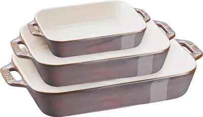 Zdjęcie produktu dla Staub - Zestaw 3 półmisków 1,1L/ 2,4L/ 4,5L prostokątnych Cooking Antyczny Grafitowy