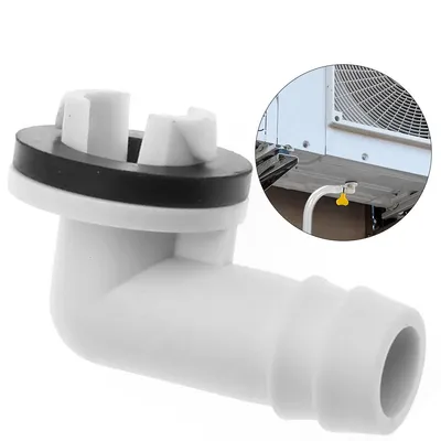 Produktbild von Klimaanlagen-Ablaufverbinder 4 Stück 3/5 Zoll Klimaanlage Ablaufschlauch Winkelverschraubung mit Gummiring für Fenster und Mini-Split-Einheiten