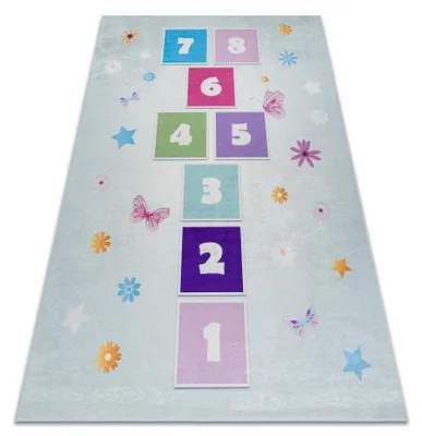 Produktbild von BAMBINO 1075 Waschteppich Himmel, Zahlen für Kinder Anti-Rutsch - grün Mehrfarben 80x150 cm