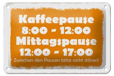Produktbild von Blechschild Spruch 18x12cm Pausenregelung