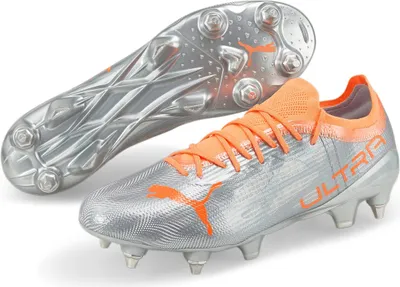 Produktbild von PUMA Ultra 1.4 MxSG Stollen-Fußballschuhe Unisex diamond silver/neon citrus 44.5