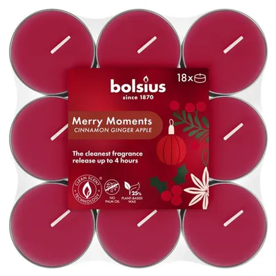 Produktbild von Bolsius Duftteelichter merry moments 18er Pack rot