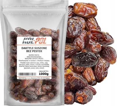Zdjęcie produktu dla DAKTYLE SUSZONE 1kg Bez pestek naturalne świeże miękkie jakość Kol-Pol