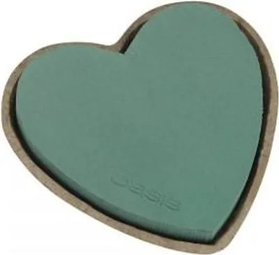 Produktbild von OASIS® Frischblumensteckschwamm Herz CHECO, Biolit Altpapier Schale, grün, 28x25,5x4cm - Blumen Steckschaum