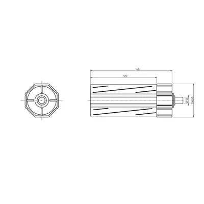 Produktbild von Rademacher Walzenkapsel Kunststoff SW60 Einsteckl.120mm 4030