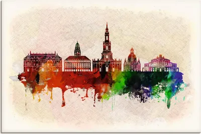 Produktbild von ARTland Leinwandbild Dresden Deutschland Skyline Größe: 90x60 cm