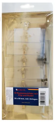 Produktbild von Rheita Namens-oder Visitenkartenschilder mit Clip 57 x 90 mm, 10er