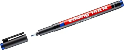 Produktbild von Permanent Pen edding 142 M 1mm blau Packung mit 10 Stück
