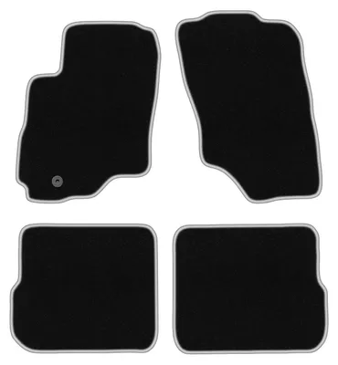 Produktbild von Fußmatten Velours Schwarz/Silber für Mitsubishi Outlander I 2001-2006 Set 4-tlg