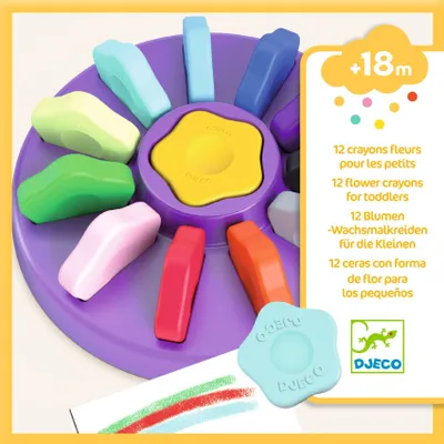 Image de Crayons de cire « Fleurs », Djeco