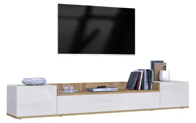 Immagine prodotto di Oxanna - Mobile Porta tv, 200x35x30h cm Bianco Lucido, 3 Ripiani Italy