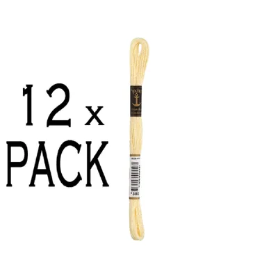 Obrázek produktu pro 12 kusů výšivací příze Anchor, kroucená, 8 metrů, barva vanilka, materiál bavlna, barva 300, 6 nití