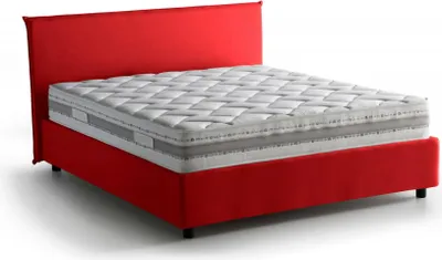 Produktbild von Doppelbett Brenda, Containerbett mit Stoffbespannung, 100%  Italy, Frontöffnung, inklusive Matratze Cm 160x200, Rot