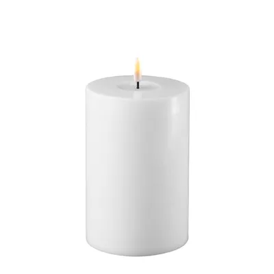 Image de Deluxe Homeart Bougie LED en cire véritable télécommandée 10x15 cm blanche