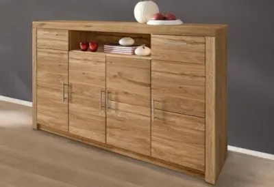 Produktbild von Highboard Anrichte Kommode Sideboard wildeiche teilmassiv, geölt