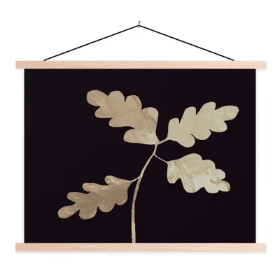 Produktbild von MuchoWow® Textilposter Blätter - Gold - Luxus 40x30 cm mit holzfarbenen Rahmen - Bilder