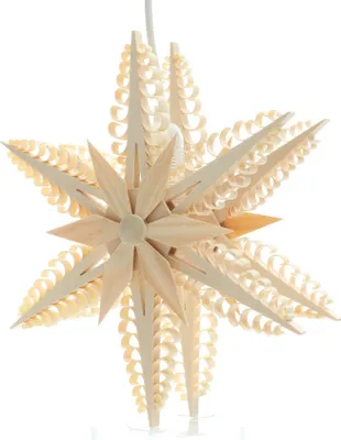 Produktbild von Fensterschmuck Spanstern doppelt el. Beleuchtet Mitte mit Holzstern BxHxT=24x24x8cm NEU