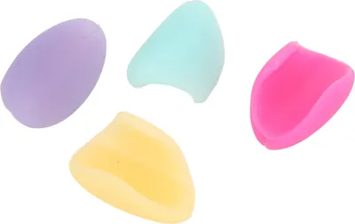 Image de 4Pcs Coussin repose-pouce pour flûte traversière Couvre-doigts en silicone coloré Pièces de flûte traversière pour instrument à vent