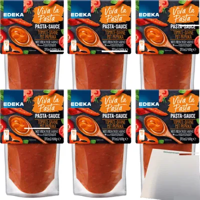Produktbild von EDEKA Pastasauce Tomaten Paprika (6X400g Packung) + usy Block