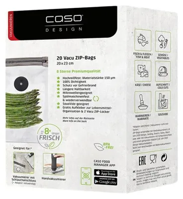 Produktbild von Caso Design Vacu ZIP Beutel 20 x 23 cm, 20 Stk.