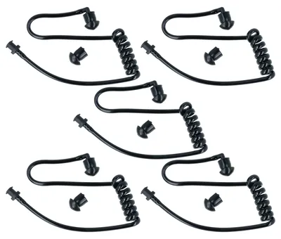 Produktbild von vhbw 5x Security Schallschlauch Ohrhörer, 10x Ohrstöpsel für Headset, Funkgerät - transparent / schwarz