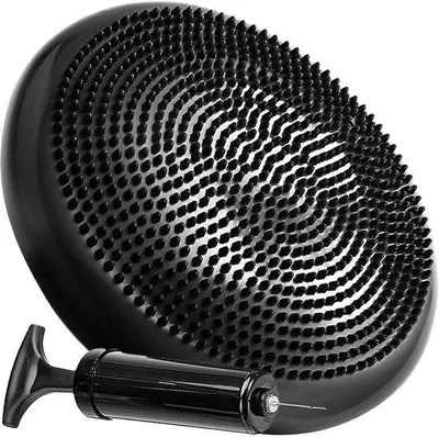 Zdjęcie produktu dla Ibenzoa® Ergonomiczna poduszka balansująca – poduszka do siedzenia, 33 cm, czarna, wykonana z wytrzymałej gumy, z pompą ręczną, przeznaczona do korekcji postawy i wzmocnienia mięśni brzucha