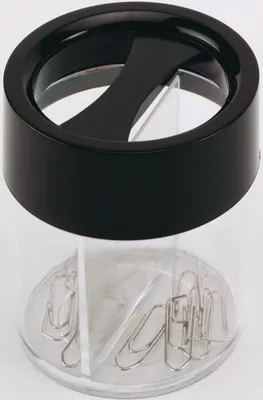 Produktbild von Klammerspender rund transparent/ schwarz Packung mit 12 Stück