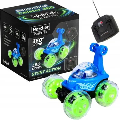 Zdjęcie produktu dla Auto Twister Akrobata 360 niebieski z pilotem muzyką i światłami dla dzieci