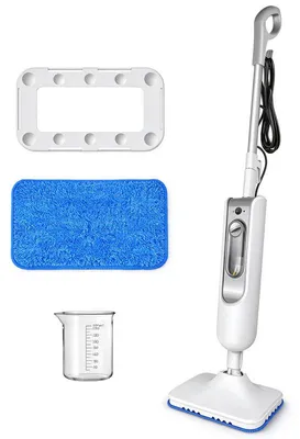 Produktbild von Dampfmopp 1500W, Dampfreiniger mit 400 ml Wassertank, 2 Dampfstufen, 4,8 m Kabel, Teppichgleiter und Mikrofaserpad