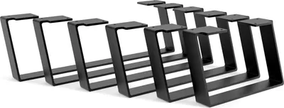 Produktbild von HEVVA - 15 cm hohe Möbelfüße MAILAND - 50 cm Tiefe, Schwarz, 2er Set