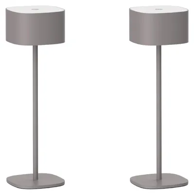 Produktbild von Luxus Europe - Tischlampe Milos - 2er-Set Taupe - Kabellose Tischlampe für Innen- und Außenbereich – Wiederaufladbar