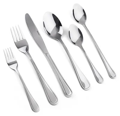 Image de LAMART LT5006 Set de couverts 48 pièces CARMEN, acier inoxydable 18/0 de première qualité, lavable au lave-vaisselle, argenté