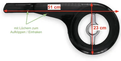 Produktbild von Kettenschutz Kunststoff schwarz mit Brille für 38 - 48 Zähne