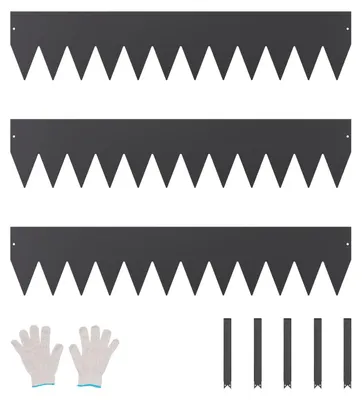 Obrázek produktu pro VEVOR obruba trávníku, 3 balení 1016x203x1,5 mm, kovová obruba záhonů, ohýbatelná obruba cest, robustní obruba záhonů, snadná instalace, dělící stěna pro květinové záhony, dvorní cesty, černá barva
