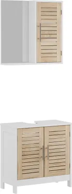 Produktbild von Badmöbel-Set Vicco Looma Weiß/Eiche 2 Teile, Model 58456